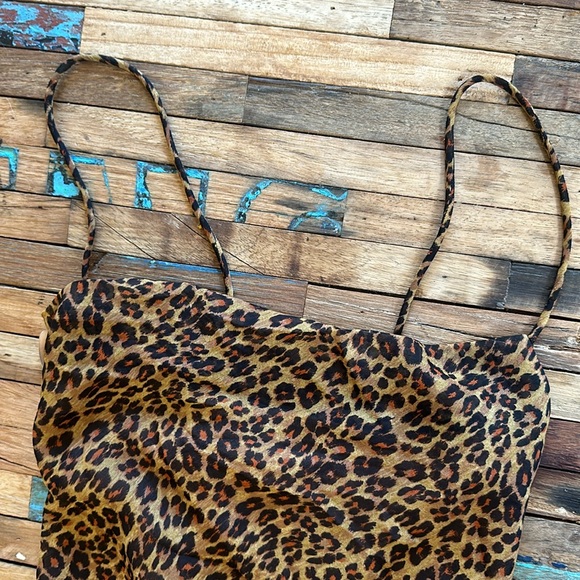 STAUD Leopard Mini Dress Sz L *NWT* - Picture 4 of 8